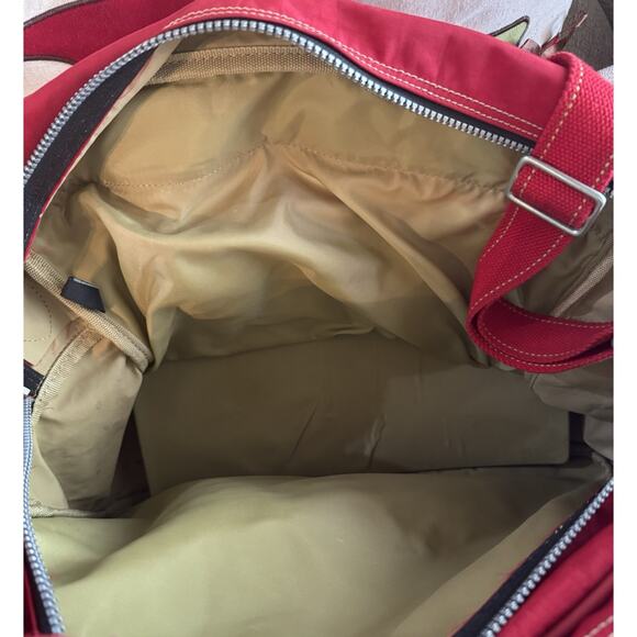 Kipling Duffle Bag Large Red Nylon Luggage Travel Gym Bag/Monkey Key Chain - Picture 13 of 15